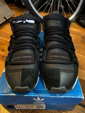 adidas Black Twinstrike ADV Men's Sneakers with White Lace Accent